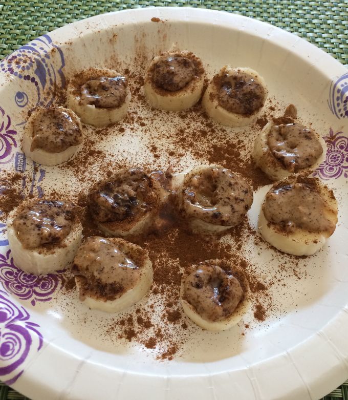 A picture of Quick&Easy Almond Butter Banana Bites.