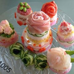 Sushi Cake For Hina Matsuri, Birthdays, Parties, or Celebrations! A picture of Sushi Cake For Hina Matsuri, Birthdays, Parties, or Celebrations!.