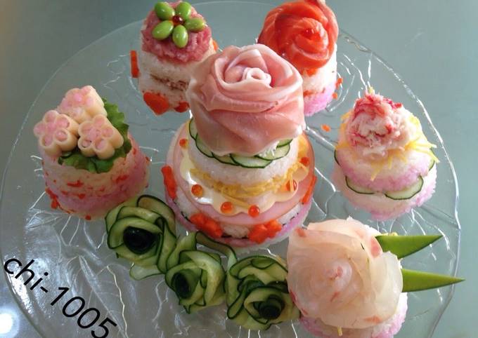 Sushi Cake For Hina Matsuri, Birthdays, Parties, or Celebrations!