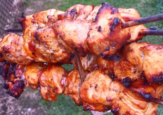 Steps to Prepare Homemade Mango Habanera chicken Kabobs