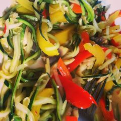 A picture of Low Fat Zucchini Noodle Stir Fry.