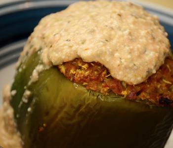 Ultimate Serving Recipe Cauliflower Stuffed Peppers wSpicy Queso Marinara Yummy