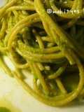 Easy Macrobiotic Komatsuna Spaghetti Genovese