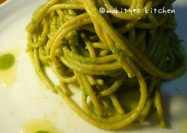 Easy Macrobiotic Komatsuna Spaghetti Genovese