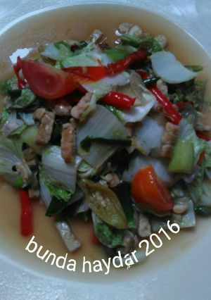 Foto resep Tumis sawi putih pedas ceria