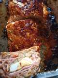 Enrollado de carne molida con  calabacín y queso parmesano