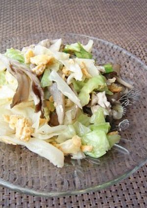 A picture of Delicious Maitake Mushroom, Cabbage & Scrambled Egg Salad.