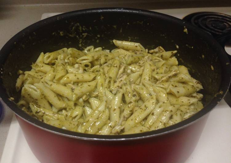 Steps to Prepare Super Quick Homemade Basil Pesto Pasta W/ Chicken