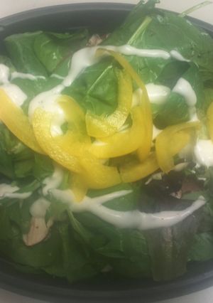A picture of Spinach& yellow bells.