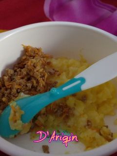 Foto resep Nasi Kabocha & Tumis daging hati ayam wortel (MPASI 9 bulan)
