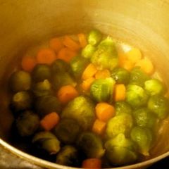 A picture of Brussels Sprout & Carrot Butter Simmer.