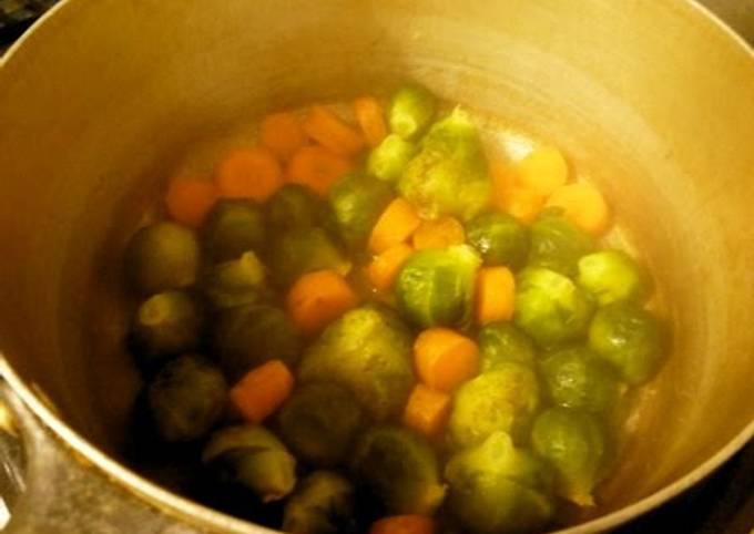 Easiest Way to Make Favorite Brussels Sprout &amp; Carrot Butter Simmer