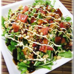 A picture of Okonomiyaki-Style Mizuna Salad.