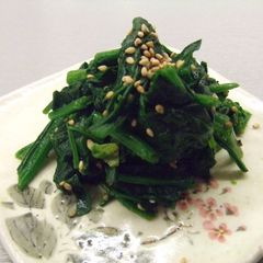 A picture of Boiled Spinach--There's a Limit to Being Fuss-free!.