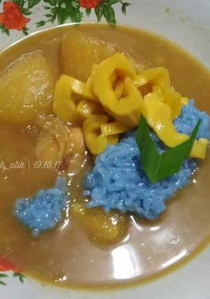 Foto resep Kolak singkong ketan biru