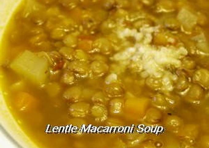 Recipe of Super Quick Homemade Macaroni and Lentil Soup