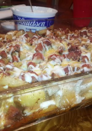 A picture of Potatoe casserole.