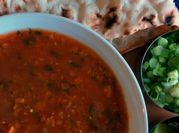 A picture of red lentil soup