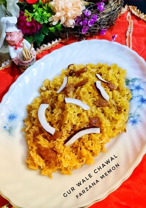 A picture of Gur wale chawal.