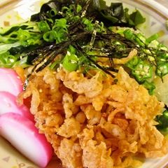 A picture of Chilled Tanuki Udon Noodles with Grated Daikon Radish.