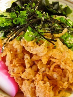 A picture of Chilled Tanuki Udon Noodles with Grated Daikon Radish.