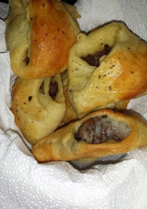 A picture of Azie's Cheese Steak Croissants.