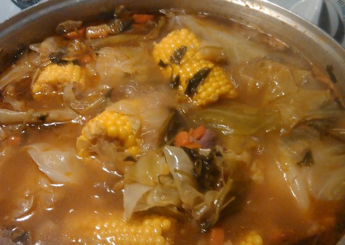 Big pot of caldo.