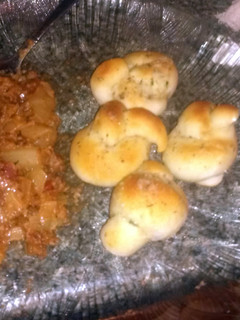 A picture of Parmesan garlic knots.