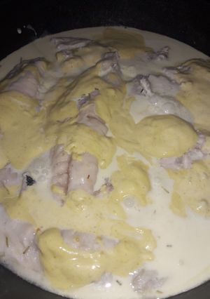 Una foto de Pescado a la crema de mostaza