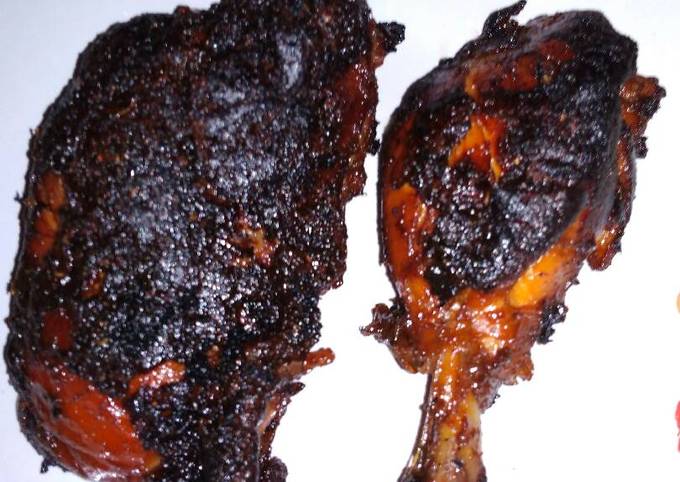 Ayam bakar Kalasan (dibakar menggunakan wajan anti lengket)