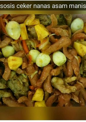 Foto resep Ceker ayam, sosis, nanas asam manis