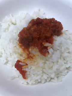 A picture of Just rice and stew.