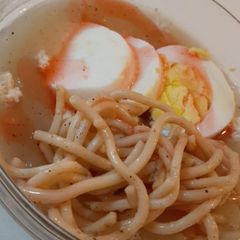 A picture of Chicken noodles soup.