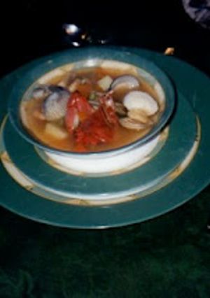 Una foto de Sopa de mariscos