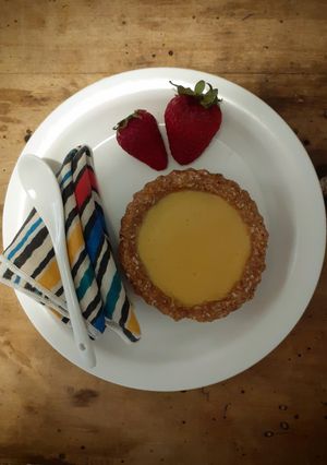 Una foto de Orange pie saludable
