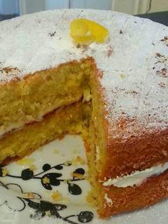 A picture of Lemon and Raspberry Sponge.