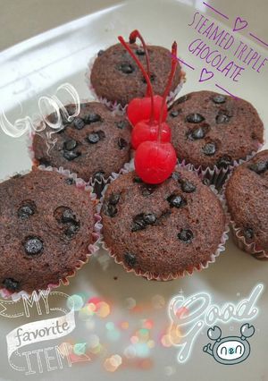Foto resep Steamed triple chocolate