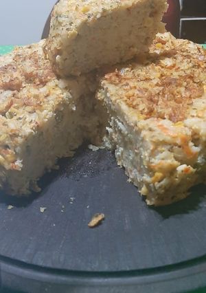 Una foto de Tortilla de arroz con vegetales..