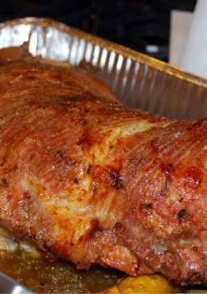 A picture of Mom's Stuffed Veal Breast.