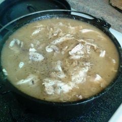 A picture of Grandma's Chicken and Dumplings.