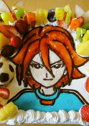 A picture of Game Character Cake: Inazuma Eleven's Motoyama Hiroto.