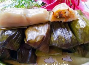 Hình của món Bánh ít gói lá chuối nhân đậu xanh,thịt heo,nấm mèo.