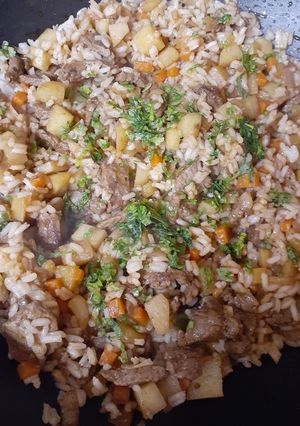 Una foto de Arroz con verduras