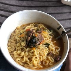 A picture of Korean ramen w/ venison.