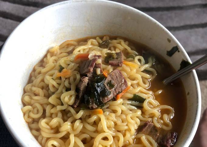 Resep: Korean ramen w/ venison yang Renyah!