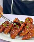 Crispy fried BBQ honey chicken