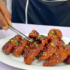 A picture of Crispy fried BBQ honey chicken.
