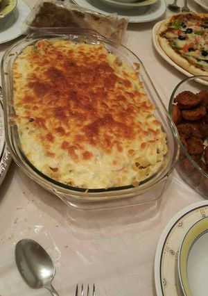 صورة لوصفة 😘معـــكــرونـة البشــاميـل بـاللحـم 😍 علـى طريقتـي الخـاصـة 😋😋