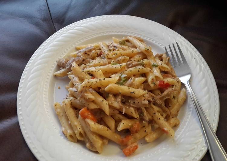 Steps to Make Quick Penne chicken ala king