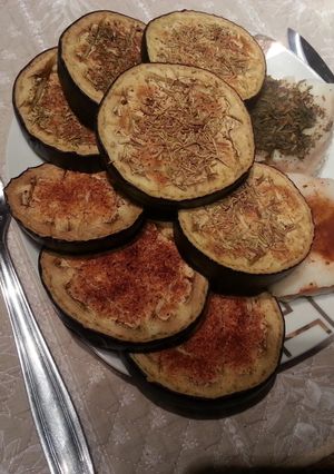 A picture of Oven roasted eggplant.